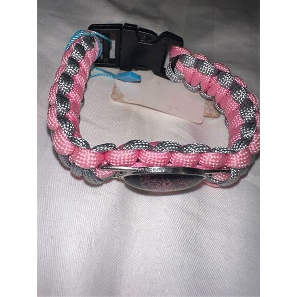 Breast Cancer Awareness Woven Bracelet NIP - Picture 2 of 2